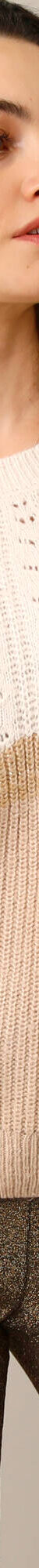 Pull col rond, maille anglaise toucher doux (écru / beige) Pull col rond, maille anglaise toucher doux (écru / beige)